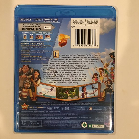 Disney Tinkerbell PIRATE FAIRY Blu-Ray & DVD - Picture 4 of 5